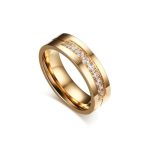 Dámsky snubný prsteň, nerez, ružové zlato, veľkosť 6