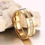 Dámsky snubný prsteň, nerez, ružové zlato, veľkosť 9