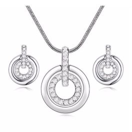   Sústredná okrúhla súprava šperkov zdobená kryštálmi Swarovski