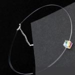 Náramok s príveskom v tvare kocky, Crystal AB, zdobený kryštálmi Swarovski