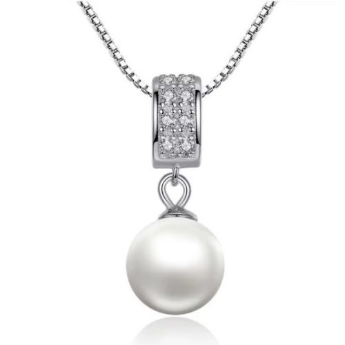 Ezüst nyaklánc gyöngymedállal