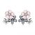 Strieborné náušnice s čerešňovými kvetmi, ružové