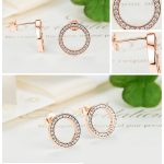 Strieborné kruhové náušnice, ružové zlato, ružové zlato