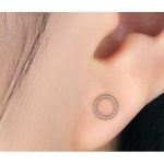 Strieborné kruhové náušnice, ružové zlato, ružové zlato