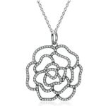 Strieborný náhrdelník ruže