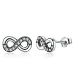 Strieborné náušnice nekonečna