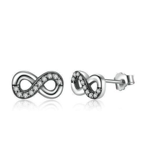 Strieborné náušnice nekonečna