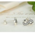 Strieborné náušnice nekonečna