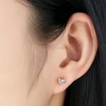 Strieborné náušnice, v tvare srdca, rosegold, rose gold