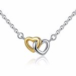 Strieborný náhrdelník s dvojitým srdcom