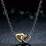 Strieborný náhrdelník s dvojitým srdcom