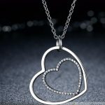 Strieborný náhrdelník srdiečko v srdci