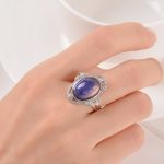 Náladový prsteň, oválny kameň, vintage, retro štýl, nastaviteľná veľkosť