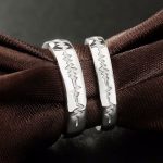 Ezüst karikagyűrű, egy pár, szívdobbanás