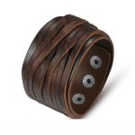 Náramok z lakovanej kože, hnedý