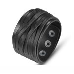 Lakovaný kožený náramok, čierny