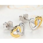 Strieborné náušnice s dvojitým srdcom
