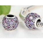 Strieborné perlové kúzlo s farebným kryštálom