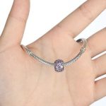 Strieborné perlové kúzlo s farebným kryštálom