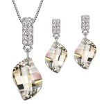 Vlnitá súprava šperkov s príveskom, zdobená kryštálmi Swarovski