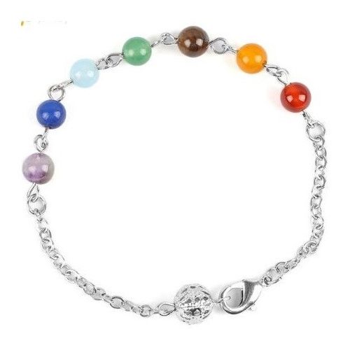 Tenký náramok s polodrahokamami, ktoré vyrovnávajú 7 čakier