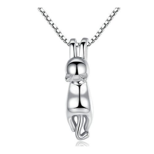 Strieborný náhrdelník s mačkou