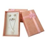 Šperkovnica s mašľou, papierová, ružová