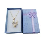 Šperkovnica s mašličkou, papierová, modrá