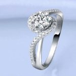 Dámsky zásnubný prsteň, strieborný, točený, veľkosť 8