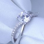 Dámsky zásnubný prsteň strieborný so zirkónovým kryštálom, veľkosť 6