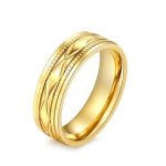 Pánsky snubný prsteň, nerez, zlatá farba, veľkosť 10