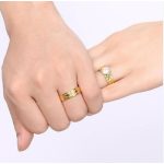 Dámsky snubný prsteň, nerez, zlatá farba, veľkosť 6