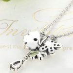 Strieborný náhrdelník s čerešňovým kvetom, strieborno - ružový