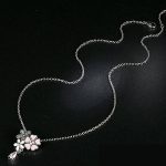 Strieborný náhrdelník s čerešňovým kvetom, strieborno - ružový