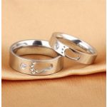 Pánsky snubný prsteň s nášľapom, nerez, strieborná farba, veľkosť 11