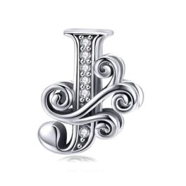   Strieborný prívesok s písmenom J so zirkónovým kryštálom