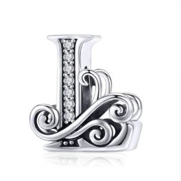   Strieborný prívesok s písmenom L so zirkónovým kryštálom