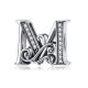 Strieborný prívesok s písmenom M so zirkónovým kryštálom