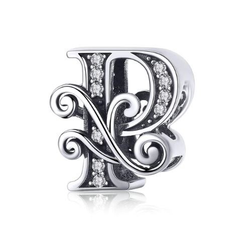 Strieborný prívesok s písmenom P so zirkónovým kryštálom