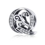 Strieborný prívesok s písmenom Q so zirkónovým kryštálom