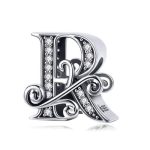 Strieborný prívesok s písmenom R so zirkónovým kryštálom