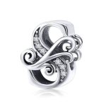 Strieborný prívesok s písmenom S so zirkónovým kryštálom