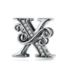 Strieborný prívesok písmeno X so zirkónovým kryštálom