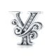 Strieborný prívesok s písmenom Y so zirkónovým kryštálom