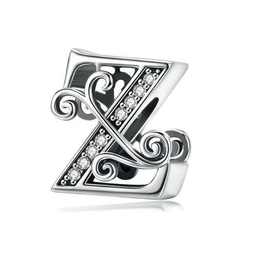 Strieborný prívesok s písmenom Z so zirkónovým kryštálom