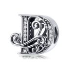 Strieborný prívesok s písmenom D so zirkónovým kryštálom