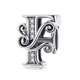   Strieborný prívesok s písmenom F so zirkónovým kryštálom