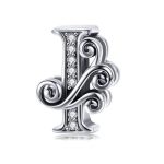 Strieborné písmeno I kúzlo so zirkónovým kryštálom