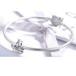 Strieborné písmeno A kúzlo so zirkónovým kryštálom