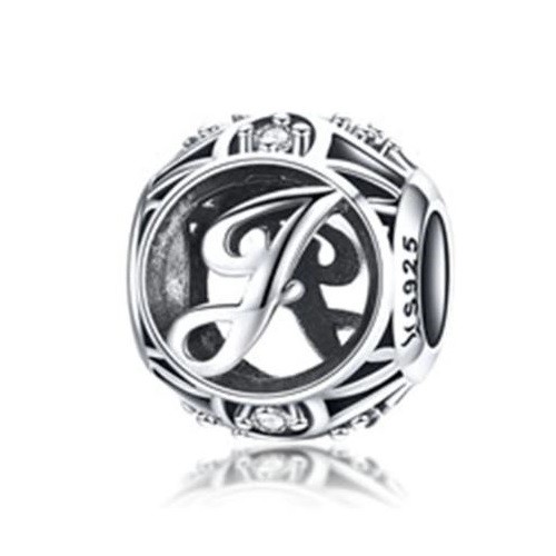 Strieborné písmeno J s pôvabnými kryštálmi